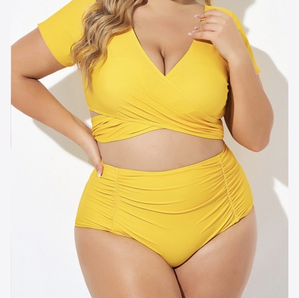 Yellow Relaxed Fit Swim Bikini Short
